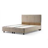 Hanah home Bež tapecirani bračni krevet s prostorom za odlaganje s podnicom 160x200 cm Safir – Cijene