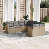  8-dijelni set vrtnih sofa od poliratana s jastucima bež | shoptok.hr