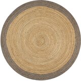  Ručno rađeni tepih od jute sa sivim rubom 90 cm | shoptok.hr