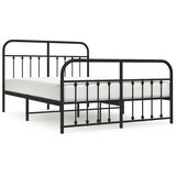  Metalni okvir kreveta uzglavlje i podnožje crni 150x200 cm | shoptok.hr