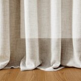 MELODIEUX 2x 210 × 140 cm Polprosojne zavese z nabiralnim trakom v videzu lana | Shoptok.si