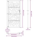  Vrtna vrata crna 100x200 cm čelična dizajn plamena | shoptok.hr