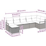  Set sofe s jastukom s pohranom 7 pcs Crna i Tirkizna poliratan | shoptok.hr