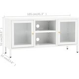 TV ormarić bijeli 105 x 35 x 52 cm od čelika i stakla | shoptok.hr