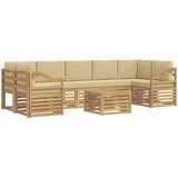  Set vanjskih sofa 8 kom. Bijela i bež Poliester | shoptok.hr