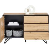XORA komoda, črna, barve hrasta | Shoptok.si