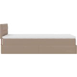 vidaXL Otomanski posteljni okvir z vzmetnico kapučino 100x200 cm, (21612042) | Shoptok.si