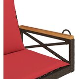  Klupa za ljuljanje s jastucima smeđa 63x62x40 cm od poliratana | shoptok.hr