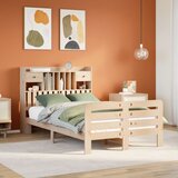 vidaXL Posteljni okvir brez vzmetnice 135x190 cm trdna borovina | Shoptok.si