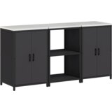 vidaXL Kuhinjski set za pohranu s policom s pohranom s vratima 3 pcs Crna 180 x 50 x 92 cm | shoptok.hr