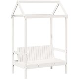  Dnevna postelja s klopjo in streho bela 80x200cm trdna borovina | Shoptok.si