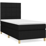  Box spring postelja z vzmetnico črna 100x200 cm blago, (20792130) | Shoptok.si