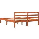 vidaXL Posteljni okvir voščeno rjav 135x190 cm trdna borovina | Shoptok.si