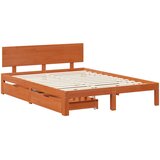 Krevetna konstrukcija 3 pcs Vosak smeđa Čvrsto borovo drvo | shoptok.hr