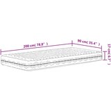  Madrac od pjene bijeli 90 x 200 cm tvrdoća H2 H3 | shoptok.hr