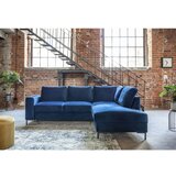 Miuform Temno modra žametna raztegljiva kotna sedežna garnitura (desni kot) Lofty Lilly – | Shoptok.si