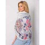 Fashion Hunters Gray scarf with prints | Shoptok.si