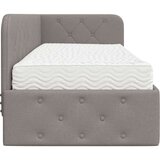 vidaXL Kotna postelja z vzmetnico z vzglavjem Taupe 80 x 200 cm blago | Shoptok.si
