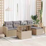 vidaXL 6-dijelni set vrtnih sofa s jastucima bež od poliratana | shoptok.hr