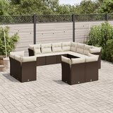 vidaXL 11-dijelni set vrtnih sofa od poliratana s jastucima smeđi Cijene