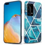  primera, združljiv s Huawei v marmorju Blue Wave št. 13 - Zaščitni pokrov iz silikona TPU z vzorcem mozaika, (20566488) | Shoptok.si