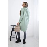 Kesi Sweatshirt with a long back and a hood in dark mint | shoptok.hr