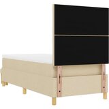 vidaXL Krevet s podnicom s madracem i klupom Krem 90x200 cm Tkanina | shoptok.hr