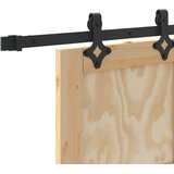  Klizna vrata Prirodna i crna 86 x 198,5 cm Masivna borovina | shoptok.hr