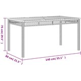  3-dijelni vrtni blagovaonski set s jastucima od poliratana crni Crna 140 cm table length | shoptok.hr