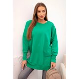 Kesi Women's cotton sweatshirt with a wide ribbed hem green | shoptok.hr