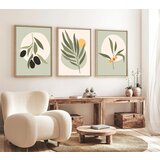 Wallity Huhu116 - 30 x 40 multicolor decorative framed mdf painting (3 pieces) Cene
