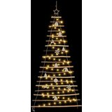 vidaXL Božićno drvce s 100 LED svjetlima Prirodna 180 cm Masivni jasen | shoptok.hr