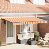 vidaXL Retraktilna tenda Rumena in oranžna ter bela | Shoptok.si
