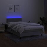  Krevet box spring s madracem LED svjetlosivi 120x200 cm tkanina | shoptok.hr