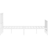  Metalni okvir kreveta uzglavlje i podnožje bijeli 135 x 190 cm | shoptok.hr