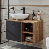 Hanah home kupatilski ormarić sa lavaboom 2453, 75 cm, atlantski bor / antracit | Eponuda.com