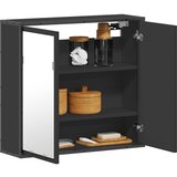 vidaXL Kupaonski ormarić s ogledalom crni 65x20x60 cm izrađeno drvo Cijene