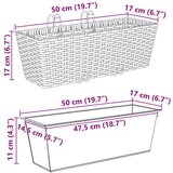  Ograda 2 pcs Crna 50 x 17 x 17 cm Metal - Crna 50 cm | shoptok.hr