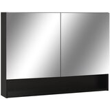 Maison Chic LED Kopalniška omarica - Kopalniški kabinet z ogledalom črna 80x15x60 cm MDF, (21794581) Cene