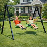  Dječje igralište s ljuljačkom i rodinim gnijezdom 2u1 260x173 cm - crno/zelena | Shoptok.si