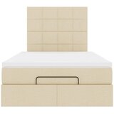  Otomanski okvir kreveta s madraca krem 120x190 cm od tkanine | shoptok.hr