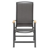 Ambia Garden ZLOŽLJIV VRTNI SEDEŽ tikovina aluminij antracit, črna | Shoptok.si