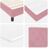 Box Postelja s pomičnim dnom in vzmetnico Roza 140x190 cm Žamet, (22052731) | Shoptok.si