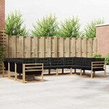  Set vanjskih sofa s jastukom 9 pcs Bijela i crna | shoptok.hr