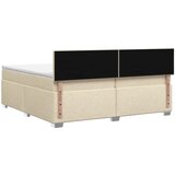  Krevet s box springom, madracem i LED-om Krem 200 x 200 cm | shoptok.hr