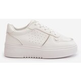 Boto Women's Platform Sneakers With Decorative Lacing White Mistra | shoptok.hr
