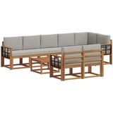  Set vanjskih sofa 9 kom. Prirodna i svijetlo siva | shoptok.hr
