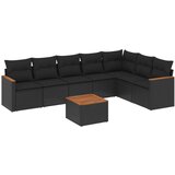  The Living Store Vrtna sedežna garnitura 8-delna z blazinami črn poli ratan - Vrtna Sedežna Garniture, (21460940) | Shoptok.si
