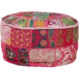  Tabure s patchworkom okrugli pamučni 40 x 20 cm ružičasti | shoptok.hr