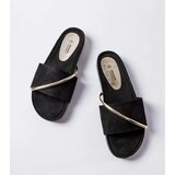  Black flip-flops with gold embellishment Plainfield | Shoptok.si